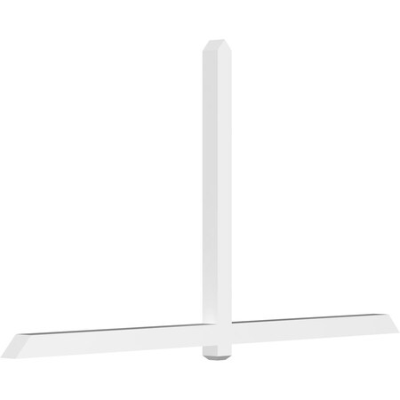 Ekena Millwork Eugene Architectural Grade PVC Gable Bracket, 108"W x 58 1/2"H x 4"D x 4"F, 13/12 Pitch GBP108X59X0404EUG00